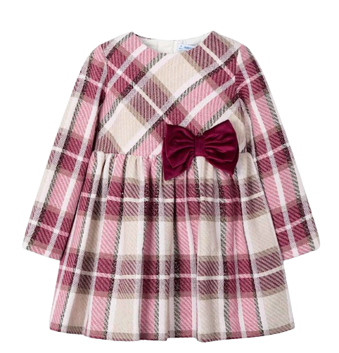4924 - Girl Plaid Velvet Dress (Mayoral)