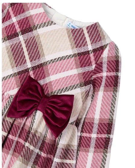 4924 - Girl Plaid Velvet Dress (Mayoral)