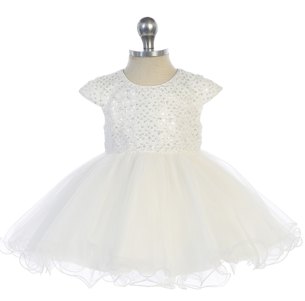 TT5758W - White Sequin Dress
