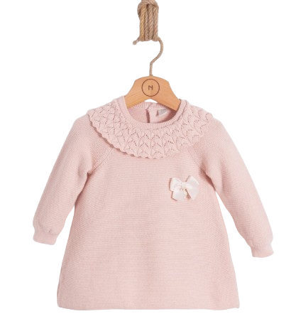 6935 - Knitted Baby Dress with Collar – Organic Cotton