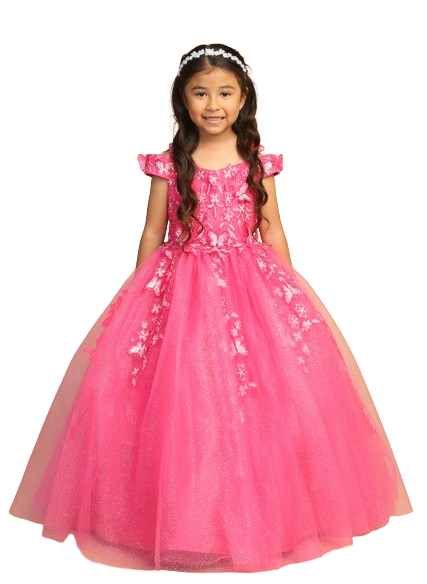 TT7046 - 3D Butterfly Pageant Dress