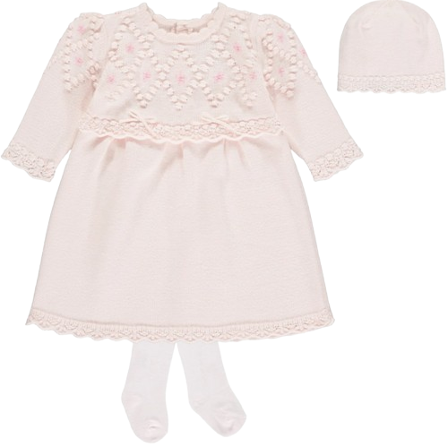 8428PP -Clare Knit Baby Dress with Tights