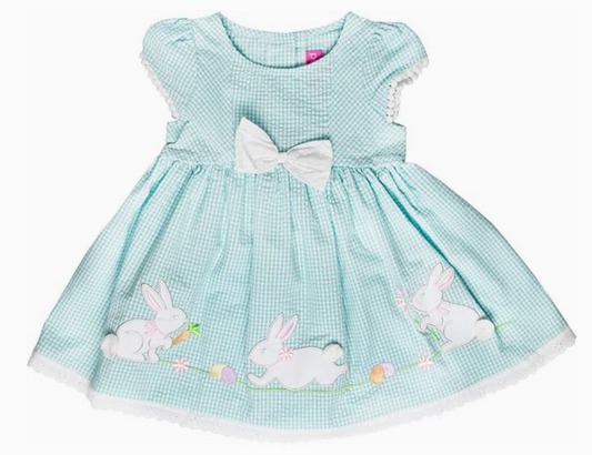 8463S6 - Turquoise Seersucker Dress