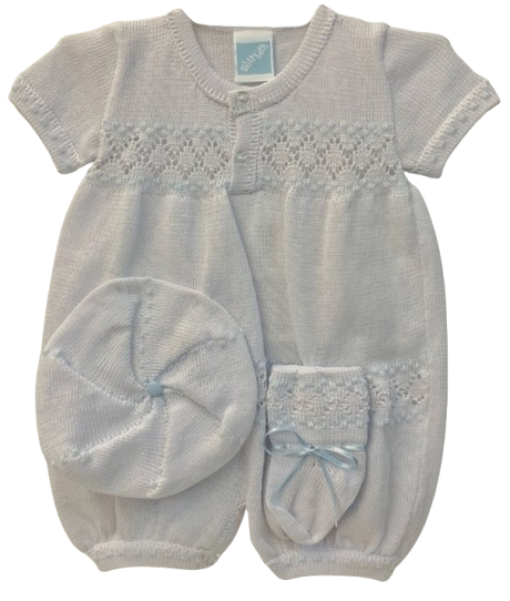 85504 - 3 Pcs Wh/Bl Romper