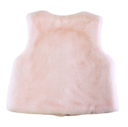 91583 - Sequin Star Fur Vest - Pink