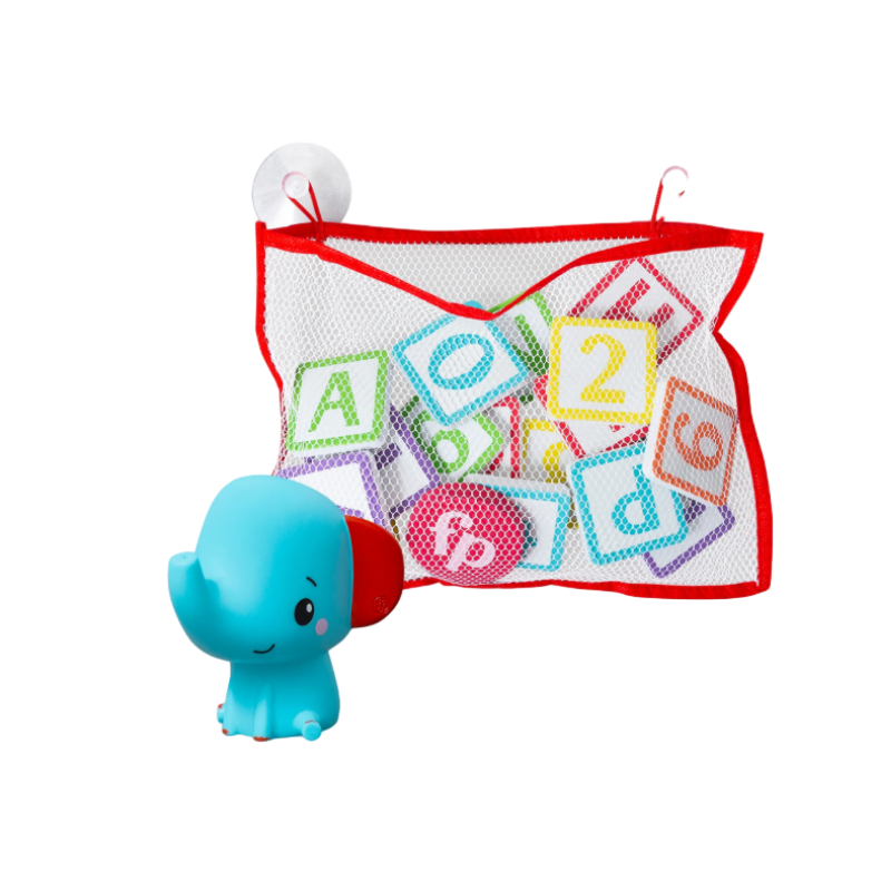 95338 - Fisher-Price Elephant Bath Toy Set with Foam Letters & Numbers for Toddlers