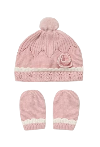 9767R - Newborn Hat and Mittens Set