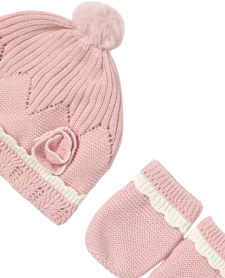 9767R - Newborn Hat and Mittens Set