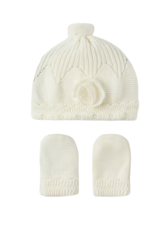 9767 - Newborn Hat and Mittens Set