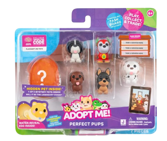 AME0188 - Adopt Me Perfect Pups Mini Figure Set with Mystery Pet - 6pk