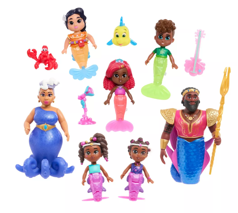 39942 -,Disney Junior Ariel Atlantica Figure Set: 7-Piece Mini Figures Toy Collection