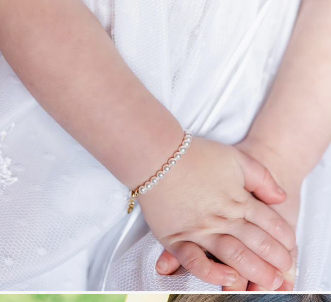 CMAUDREY - Kids 14K Gold-Plated Pearl Baby Bracelet Children's Jewelry