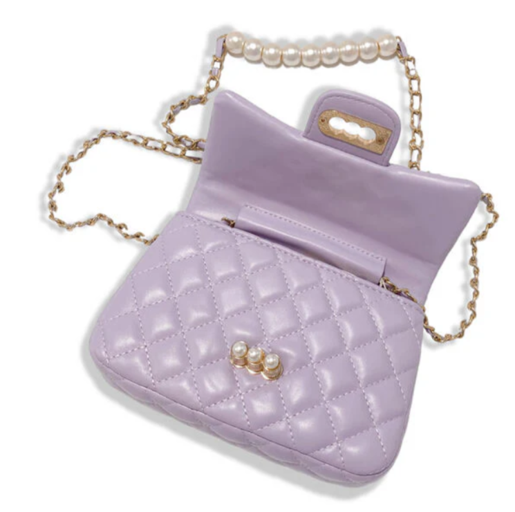 B1337L - Pearl Closure Quilted Purse