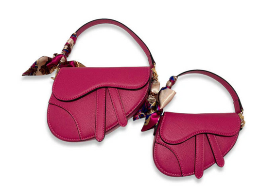 B1309FU -  Fuchsia Saddle Purse