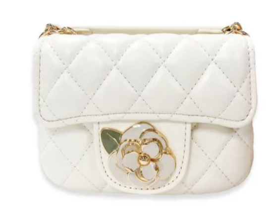 B1384I - Floral Decor Quilted Purse