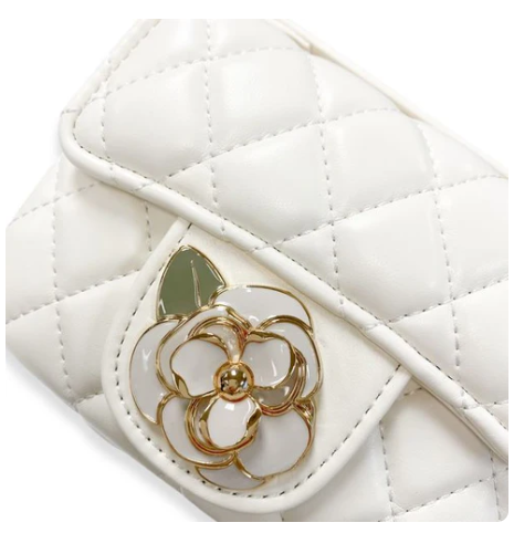 B1384I - Floral Decor Quilted Purse