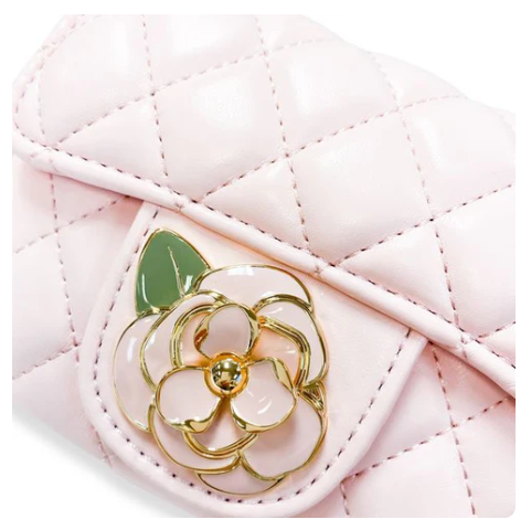 B1384R - Floral Decor Quilted Purse