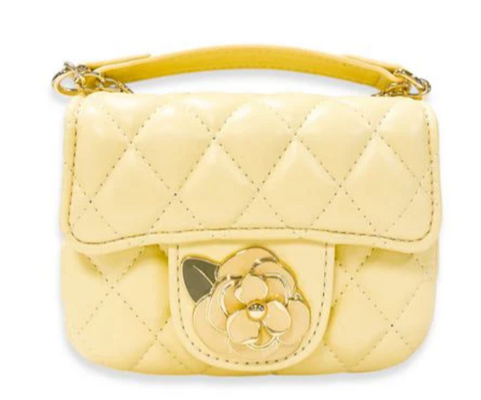 B1384Y - Floral Decor Quilted Purse