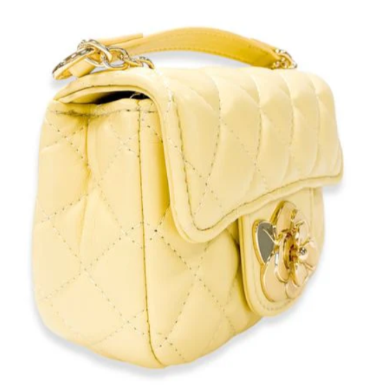 B1384Y - Floral Decor Quilted Purse