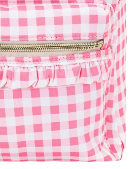 BA0086-M - Pink Plaid Ruffle Girls Backpack