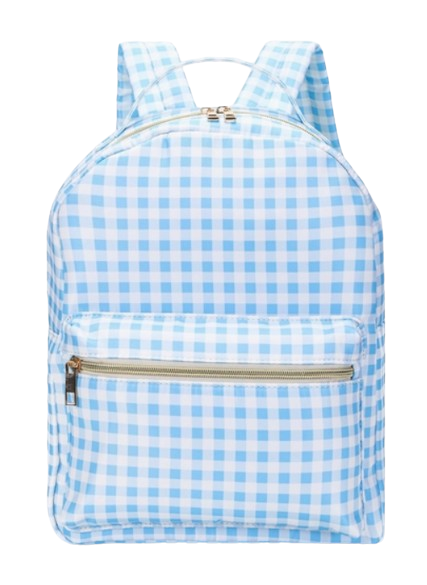 BA0087-M - Sky Blue Plaid Ruffle Boys Backpack