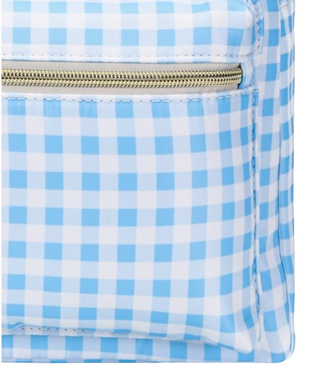 BA0087-M - Sky Blue Plaid Ruffle Boys Backpack