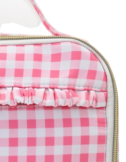 BA0088-M - Pink Plaid Ruffle Baby Girls Lunch Boxes Bag