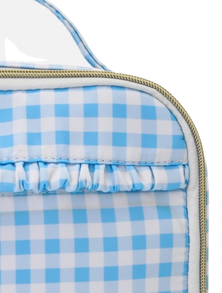 BA0089-M - Light Blue Plaid Ruffle Baby Girls Lunch Boxes Bag