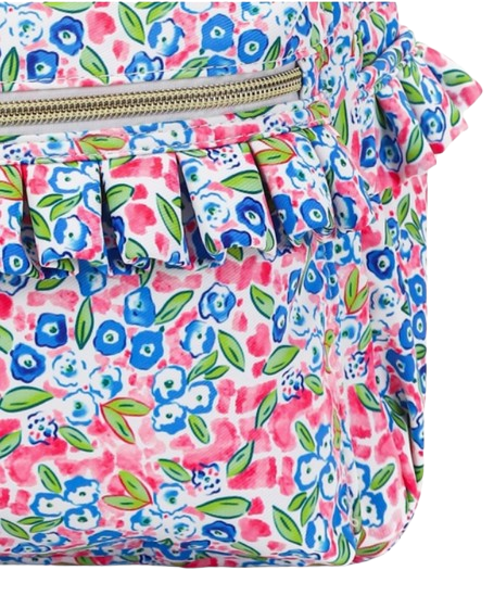 BA0098-M - Blue Flower Girls Ruffle Backpack