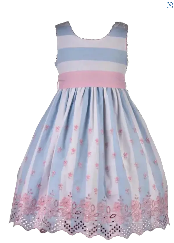 BSED - Blue Stripe Eyelet Dress Cadiz Boutique, Inc.