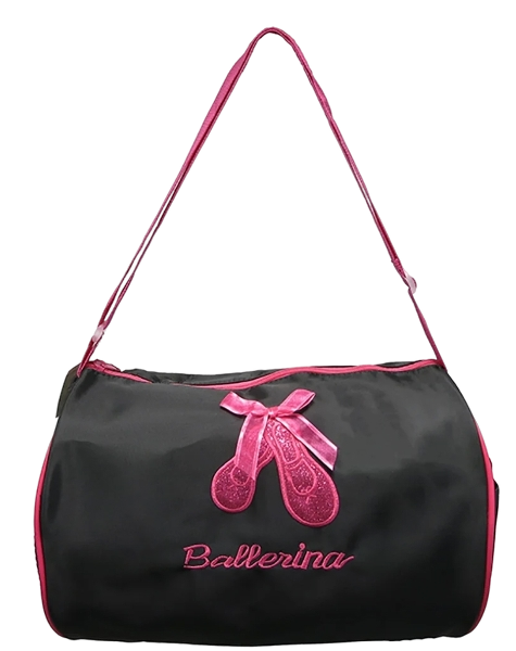 BG109SBK - Black Sparkle Ballet Shoe Duffel