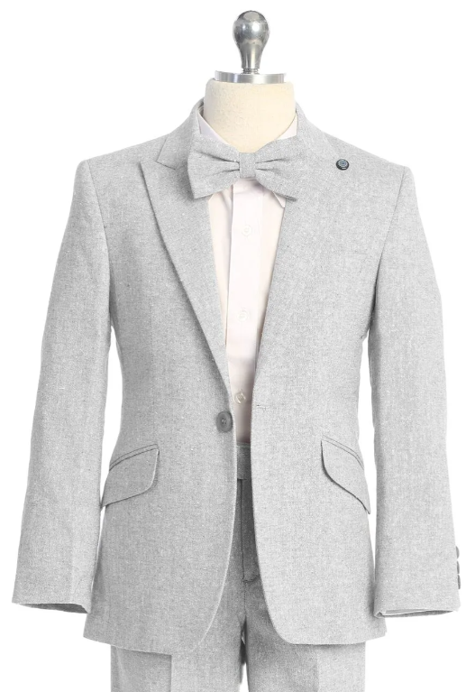 BK7008G - Light Blue Linen Suit for boys 3piece B