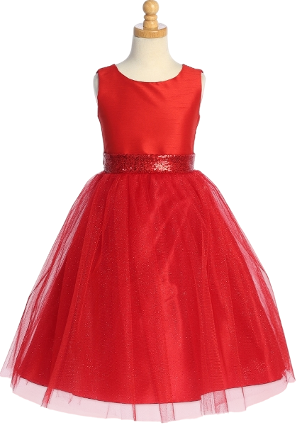 BL255 - Shantung Bodice With Sparkle Tulle Skirt2