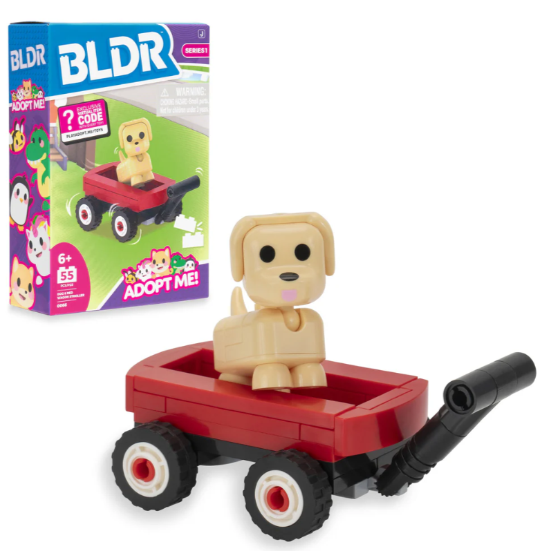 BLDR0066 - BLDR Adopt Me Dog & Red Wagon Stroller Building Set
