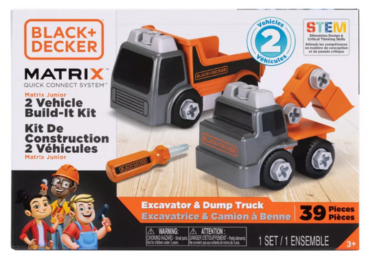 52671 - BLACK + DECKER Matrix Junior 2 Vehicle Build-It Kit includes 39pc