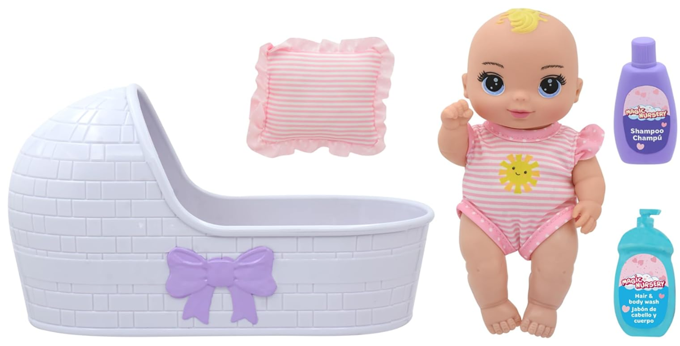 6660 - 8" Baby Doll & Bassinet Gift Set