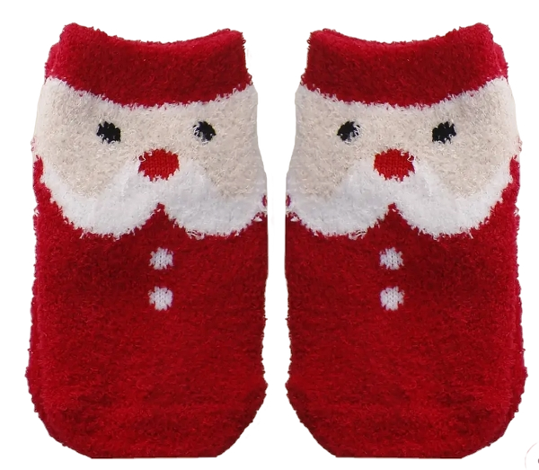CBFD-0119 - Non-Slip Grip Fuzzy Cozy Socks For Kids Santa2