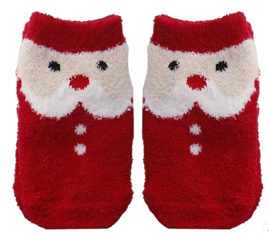 CBFD-0119 - Non-Slip Grip Fuzzy Cozy Socks For Kids Santa2