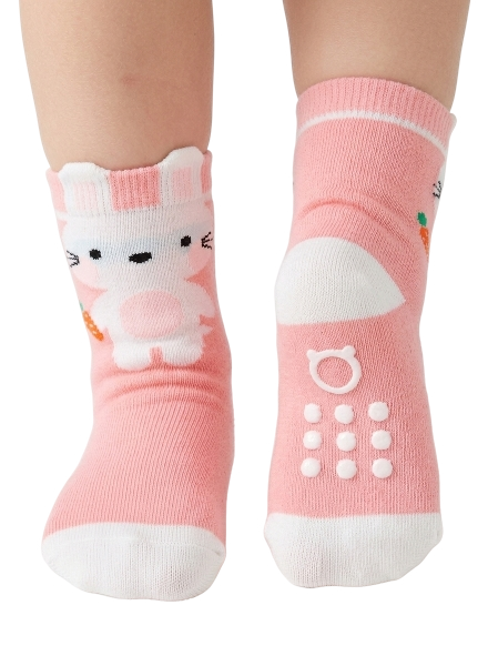 CBFF-0033 - Non-Slip Grip Knee Socks For Kids Rabbit Zoo