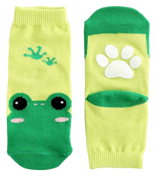 CHFD-0001 - Non-Slip Grip Ankle Socks For Kids Frog Zoo