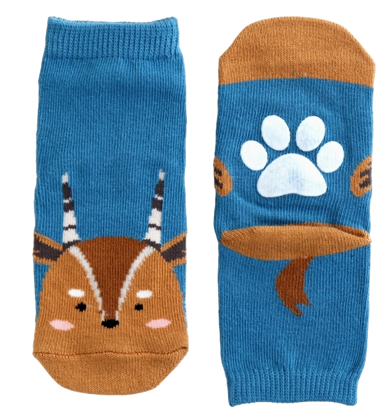 CHFD-0015 - Non-Slip Grip Ankle Socks For Kids Goat Zoo