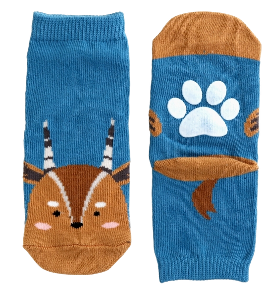 CHFD-0015 - Non-Slip Grip Ankle Socks For Kids Goat Zoo