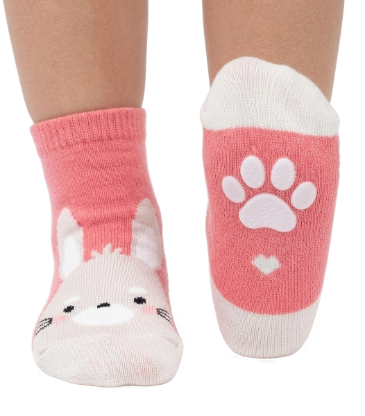 CHFD-0026 - Non-Slip Grip Ankle Socks For Kids Rabbit Zoo