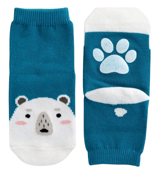 CHFD-0040 - Non-Slip Grip Ankle Socks For Kids Polar Bear Zoo