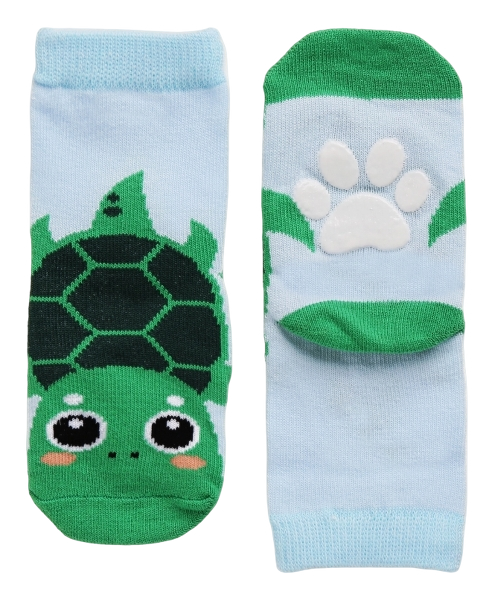 CHFD-0049 - Non-Slip Grip Ankle Socks For Kids Turtle Zoo
