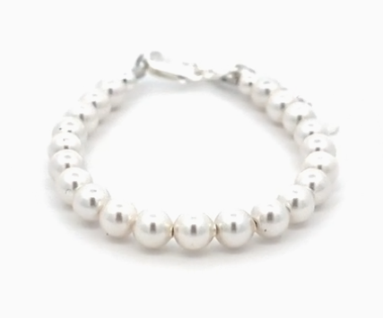 CMSERENITY - Girls Sterling Silver Dainty Pearl Baby & Child's Bracelet