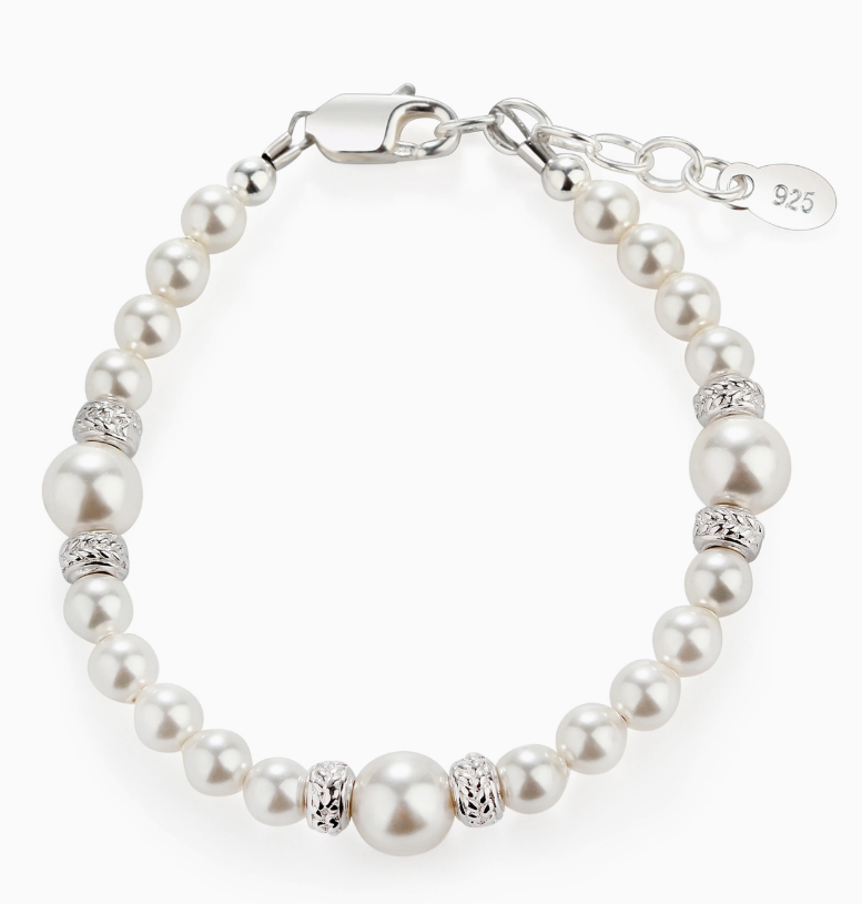 CMSOPHIA - Girls Sterling Silver Pearl Baby & Children's Bracelet