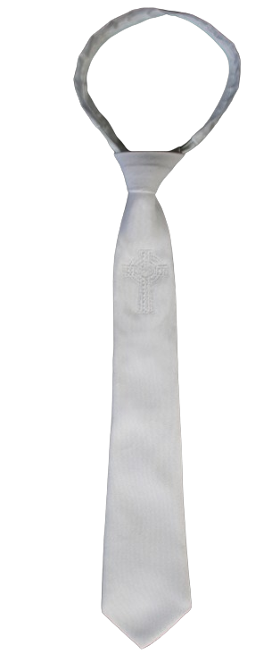 EM5 - Zipper tie with embroidered celtic cross