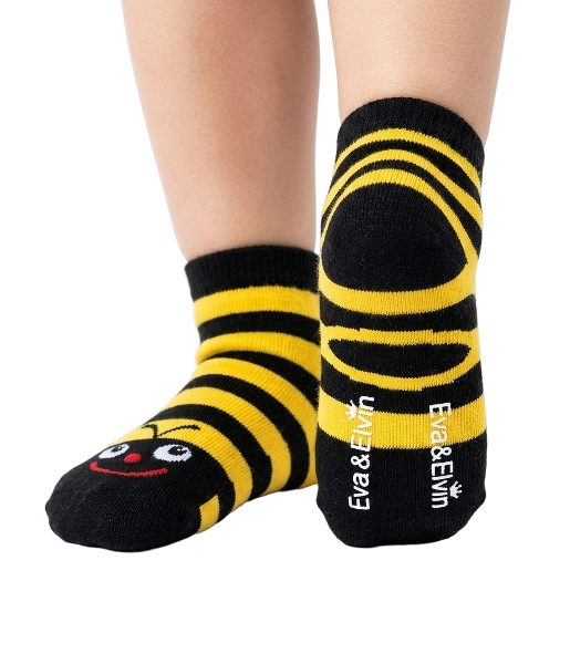 FBFD-0044 - Non-Slip Grip Ankle Socks For Kids Bee