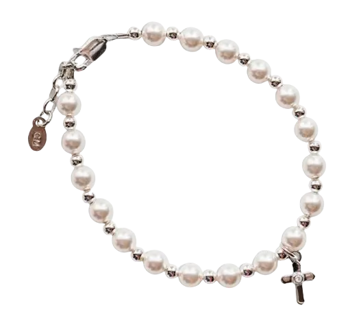 FCB-12 - Cherished Moments Sterling Silver Girls First Communion Cross Bracelet Cadiz Boutique, Inc.